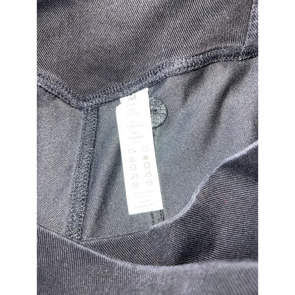 black Flare pull on Legging stretch  pants Criss Cross Waist Med Petite - Picture 4 of 5